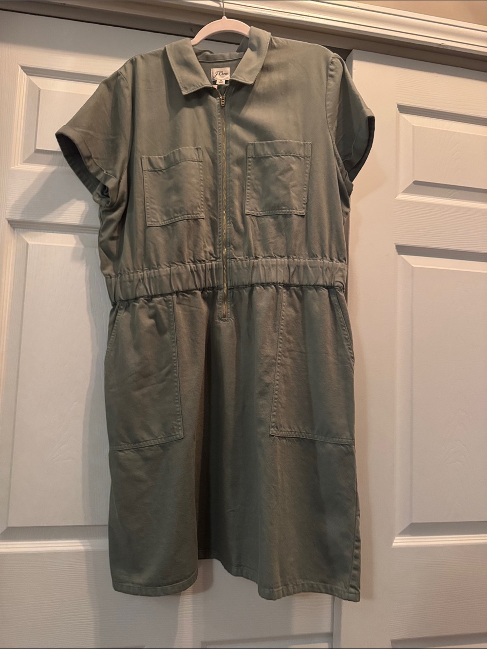 J. Crew Olive Green Utility Shirt Dress